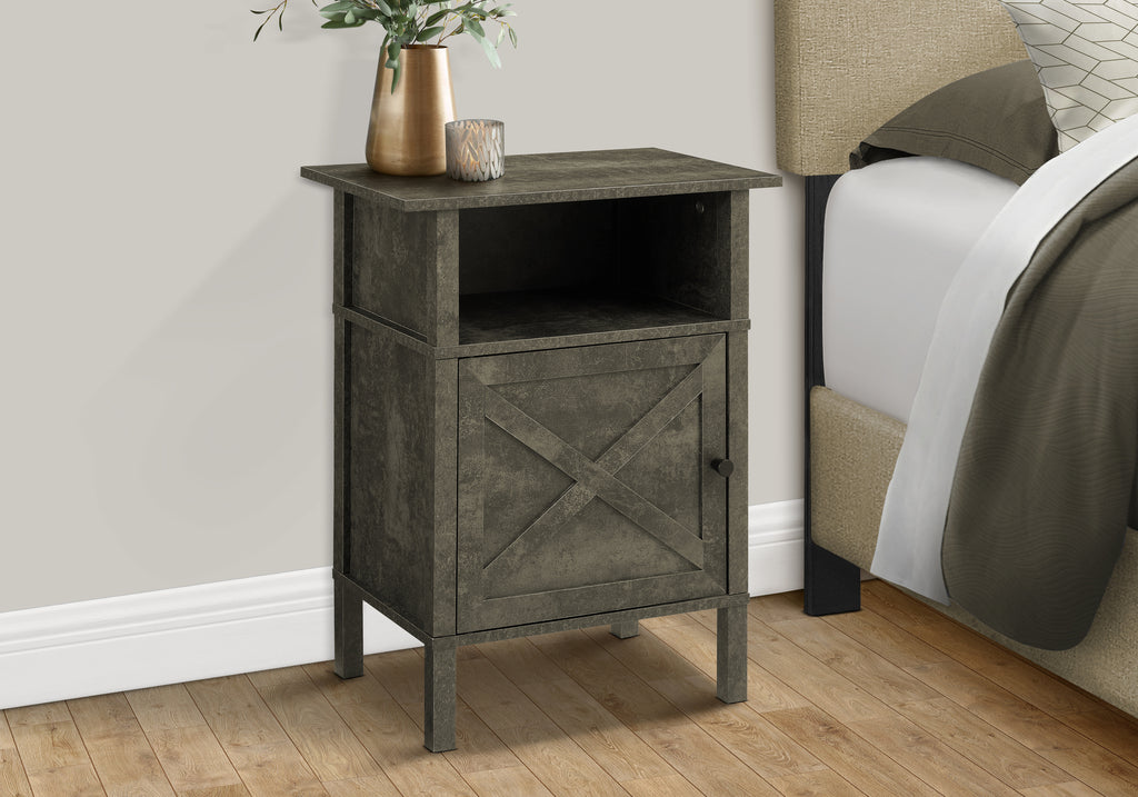ACCENT TABLE - 24""H / DARK BRONZE / BLACK METAL