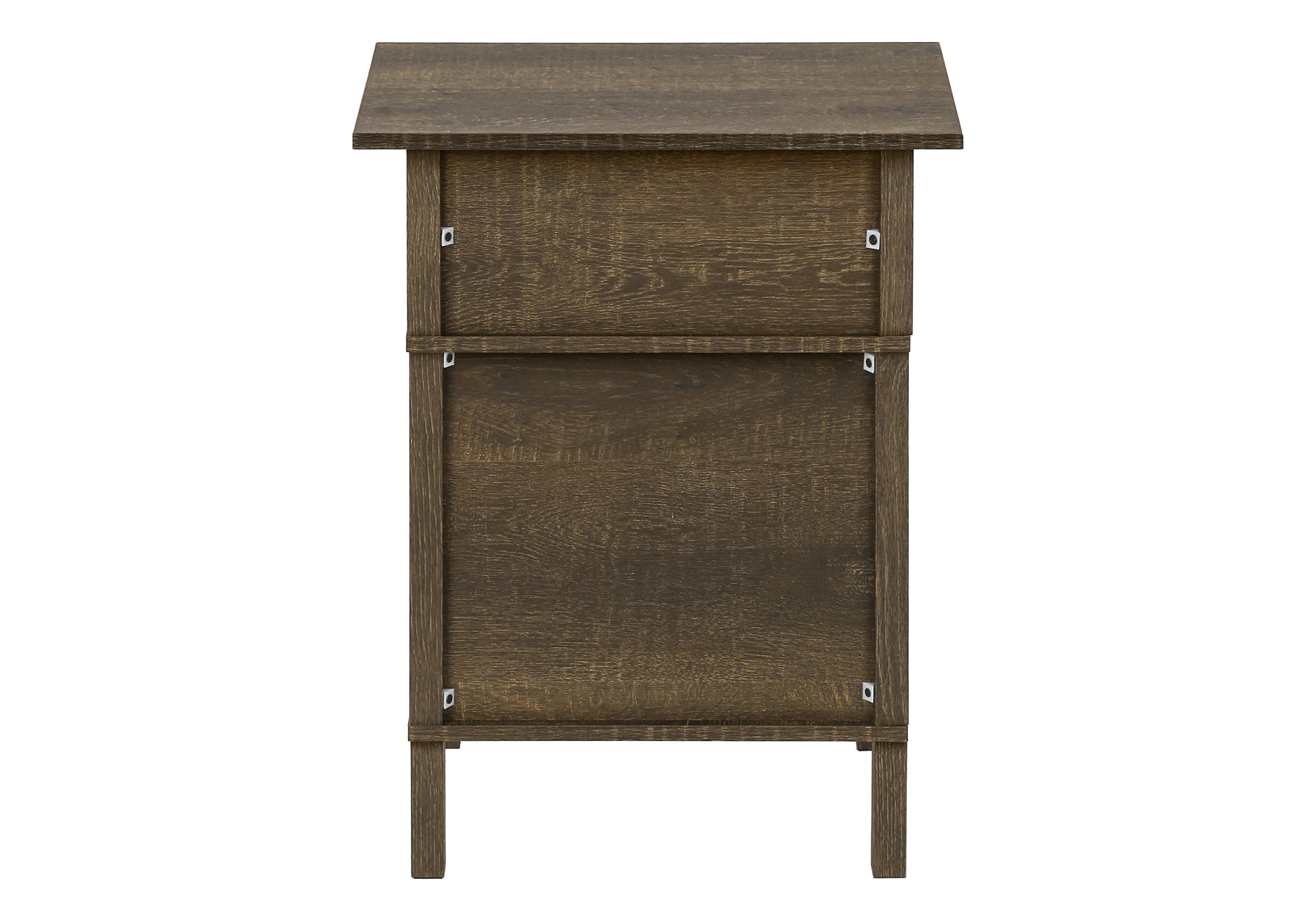 ACCENT TABLE - 24""H / DARK OAK / BLACK METAL