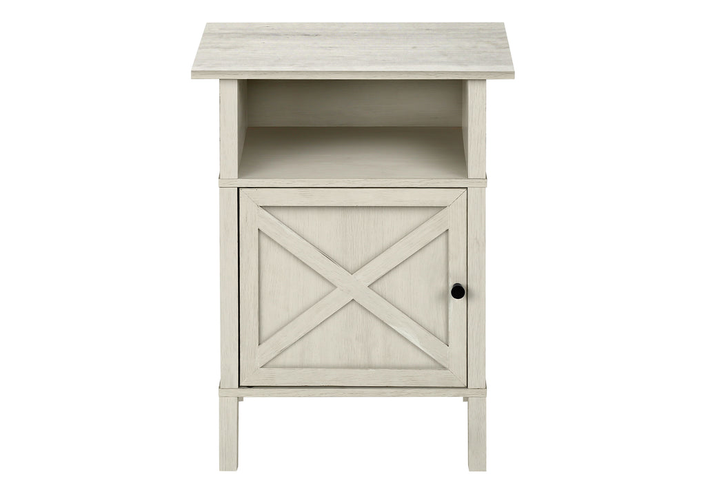 ACCENT TABLE - 24""H / WASHED OAK / BLACK METAL