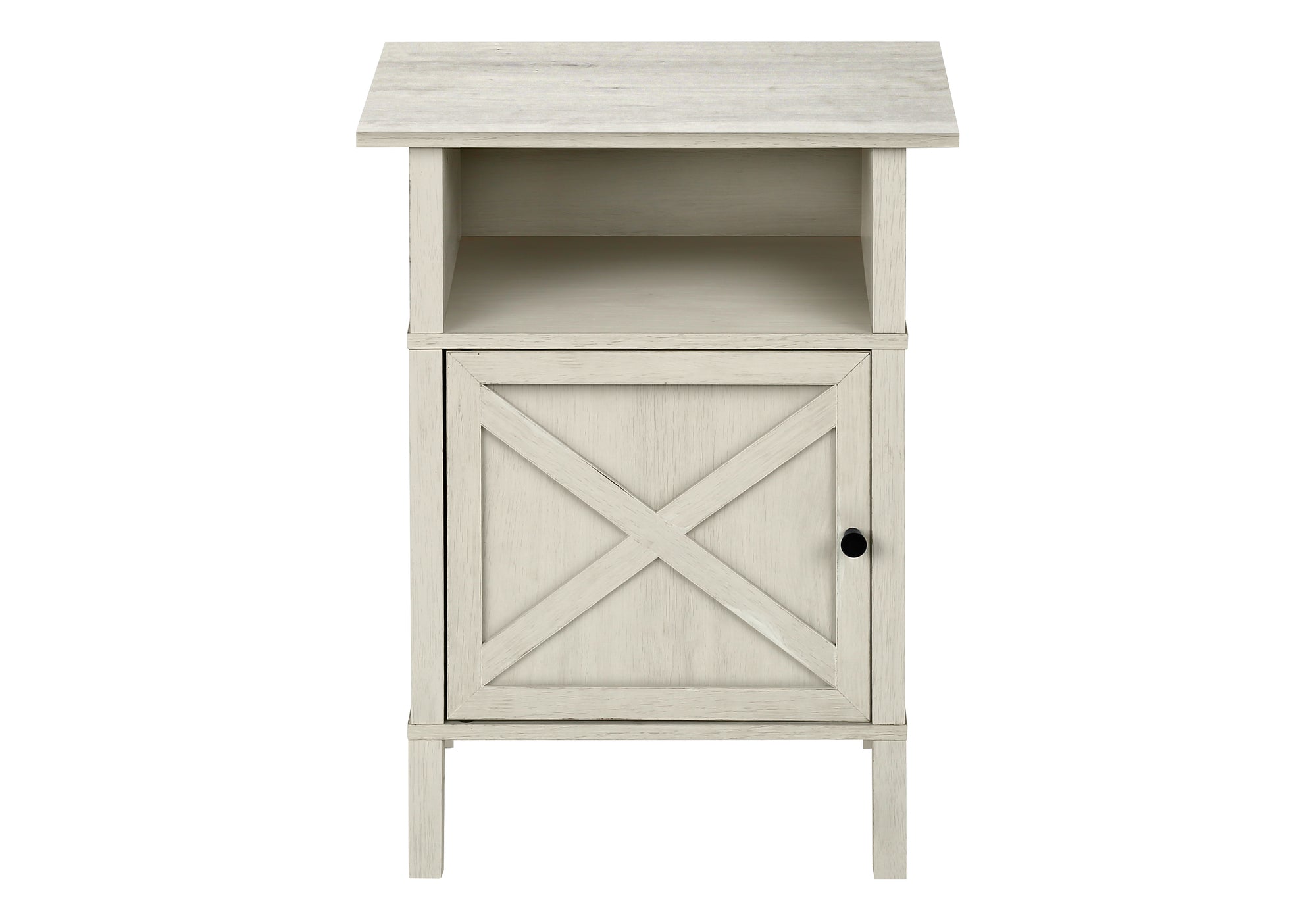 ACCENT TABLE - 24""H / WASHED OAK / BLACK METAL