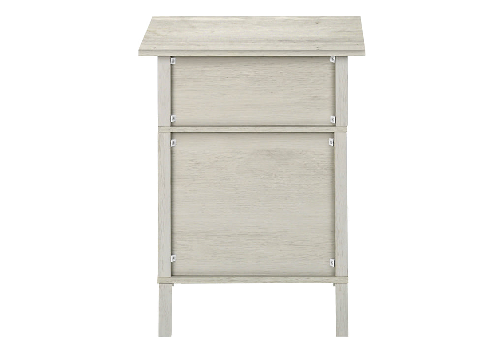 ACCENT TABLE - 24""H / WASHED OAK / BLACK METAL