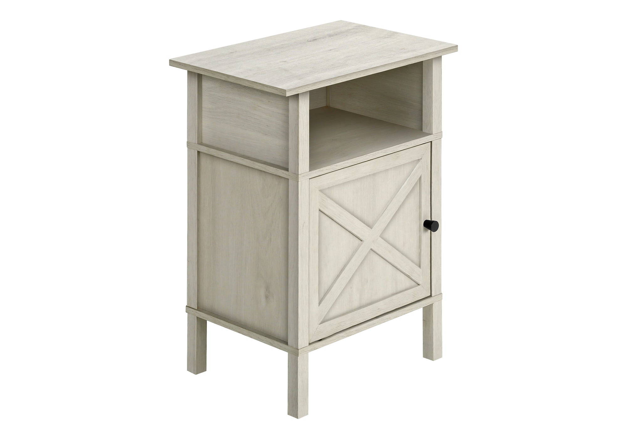 ACCENT TABLE - 24""H / WASHED OAK / BLACK METAL