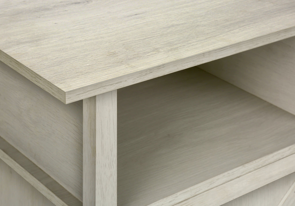 ACCENT TABLE - 24""H / WASHED OAK / BLACK METAL