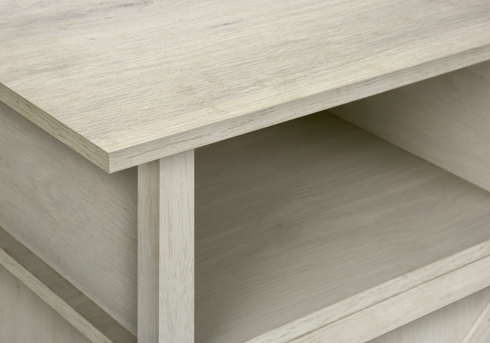 ACCENT TABLE - 24""H / WASHED OAK / BLACK METAL