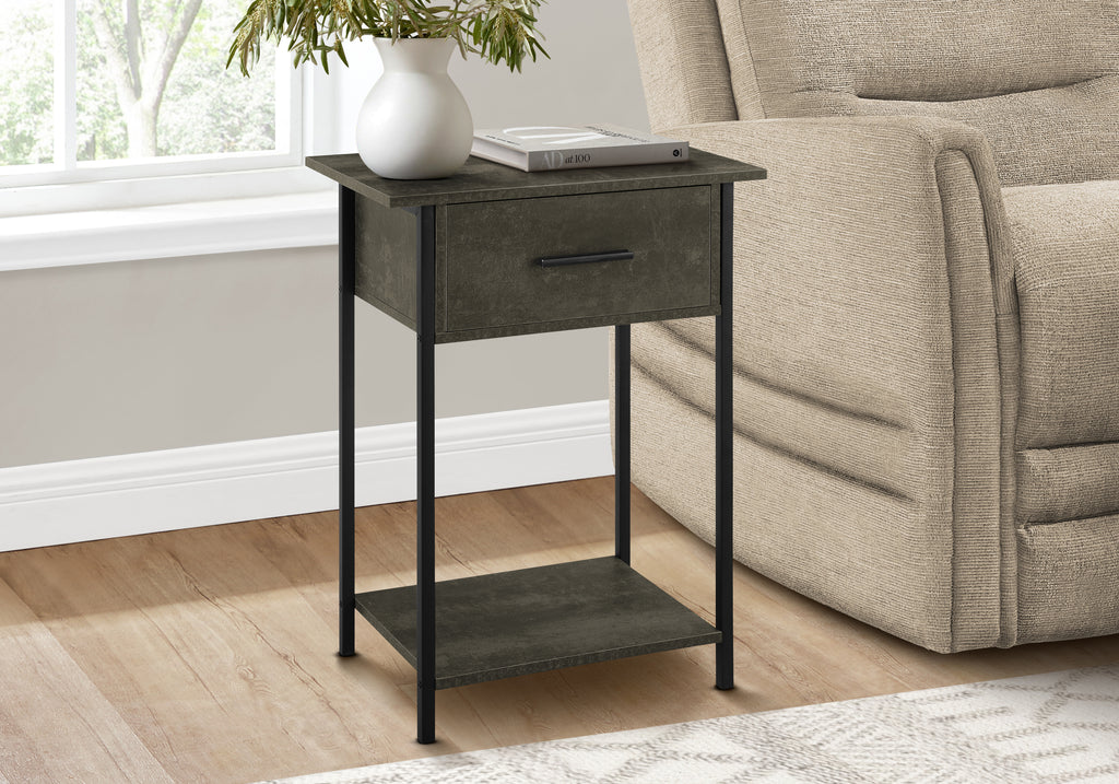 ACCENT TABLE - 24""H / DARK BRONZE / BLACK METAL