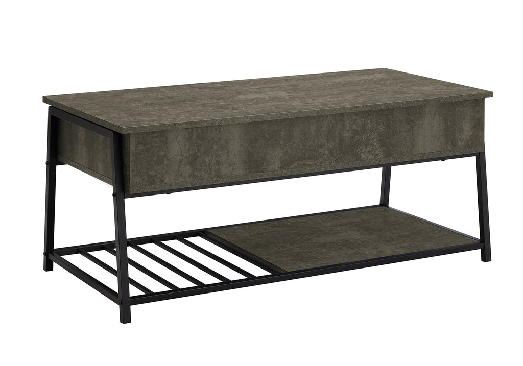COFFEE TABLE - 42""L / LIFT-TOP DARK BRONZE / BLACK METAL