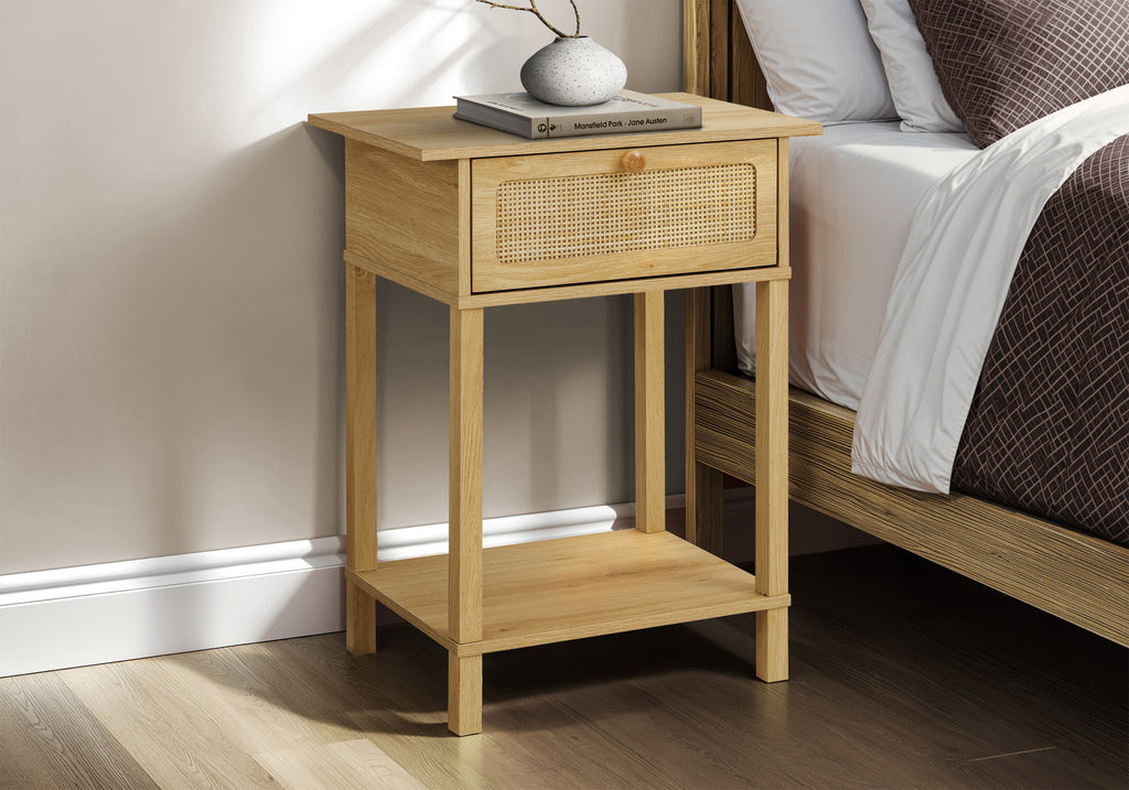 ACCENT TABLE - 24""H / NATURAL / NATURAL DRAWER