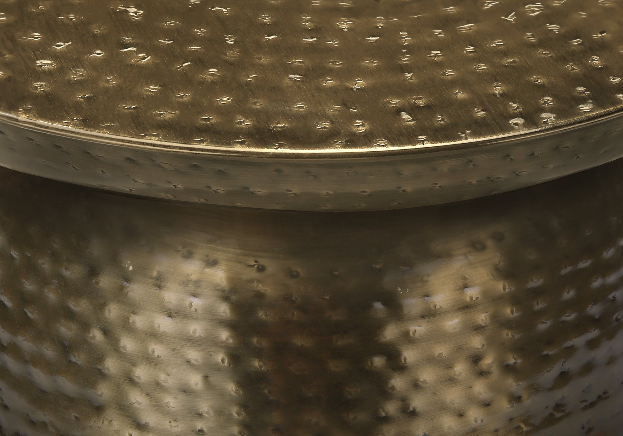 ACCENT TABLE - 22""H / GOLD IRON METAL DRUM END