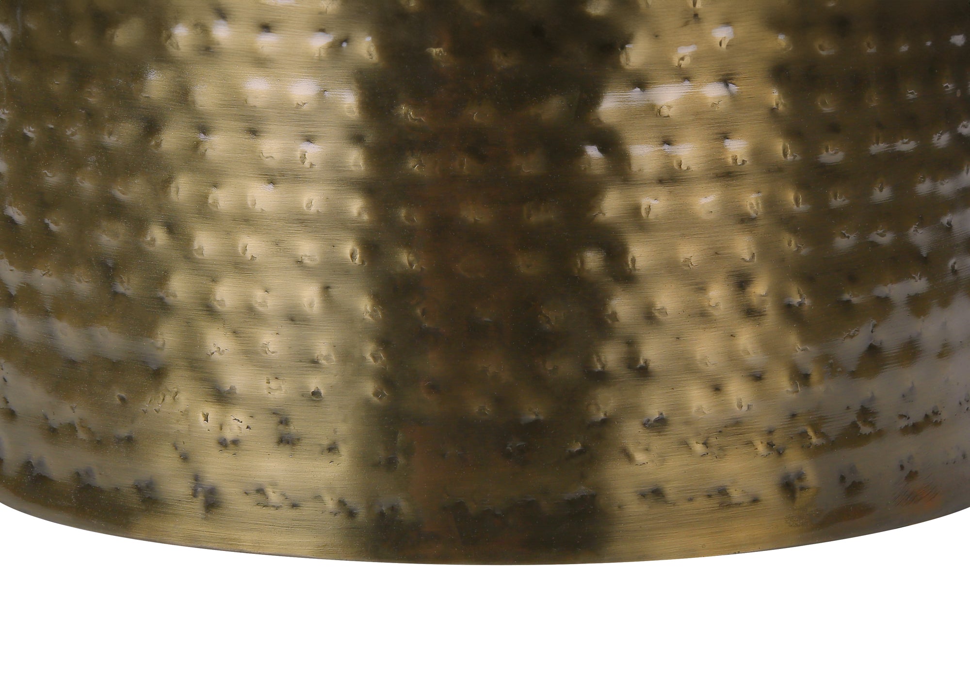 ACCENT TABLE - 22""H / GOLD IRON METAL DRUM END