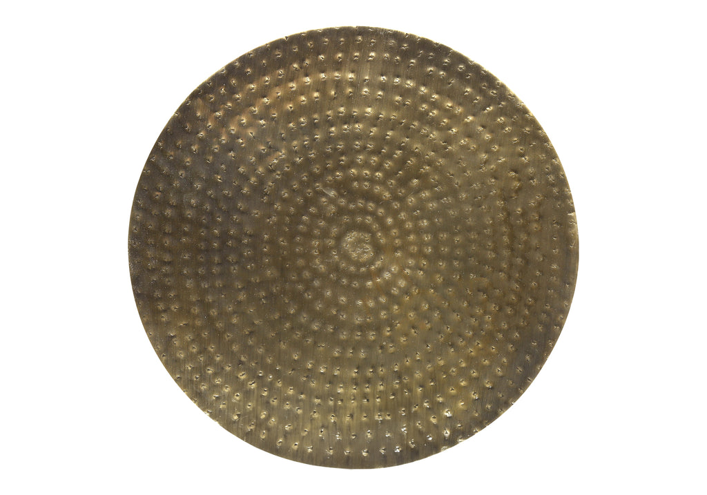 ACCENT TABLE - 22""H / GOLD IRON METAL DRUM END