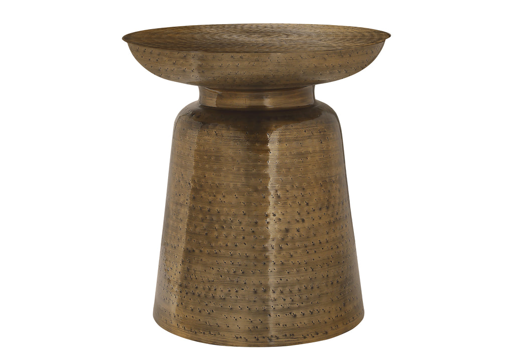 ACCENT TABLE - 22""H / COPPER IRON METAL DRUM END