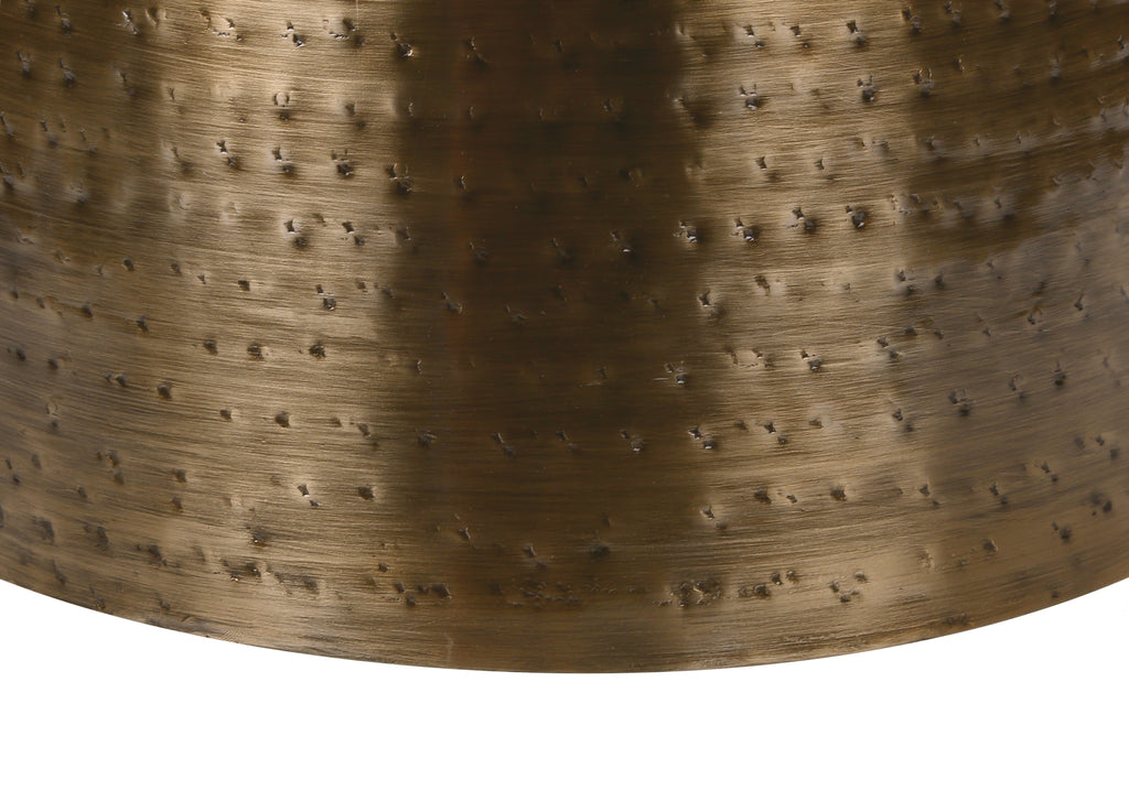 ACCENT TABLE - 22""H / COPPER IRON METAL DRUM END