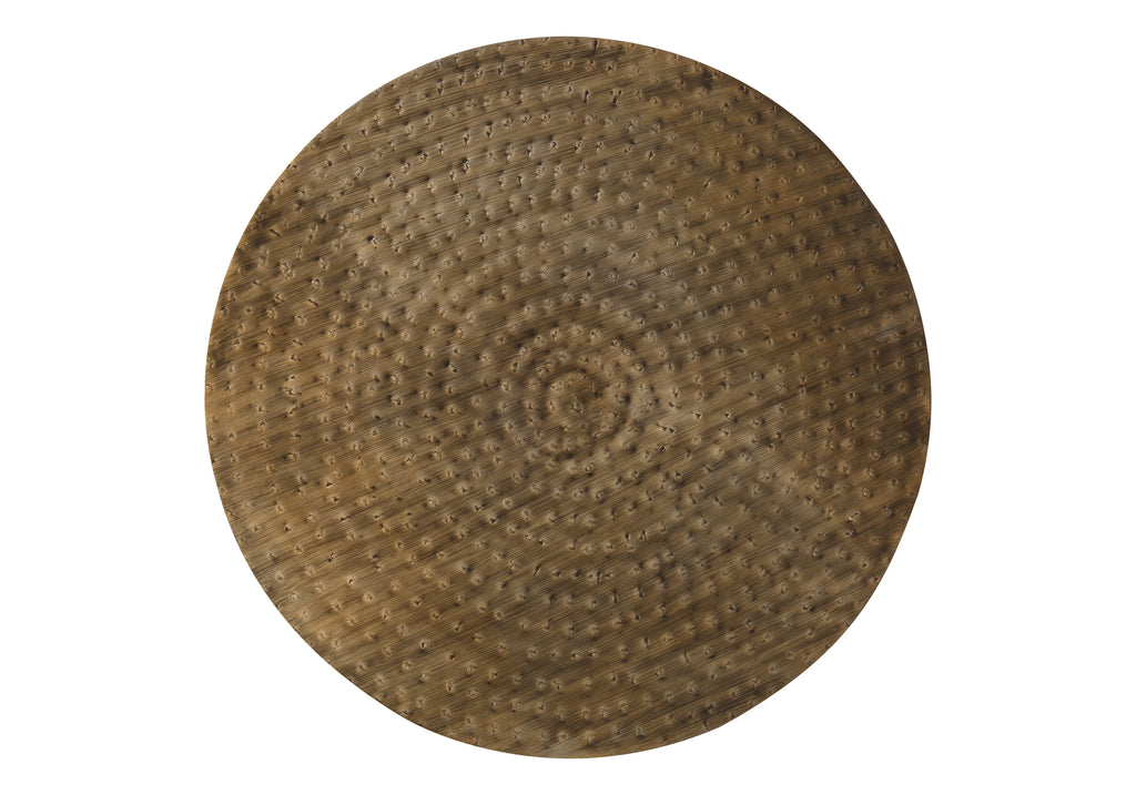 ACCENT TABLE - 22""H / COPPER IRON METAL DRUM END