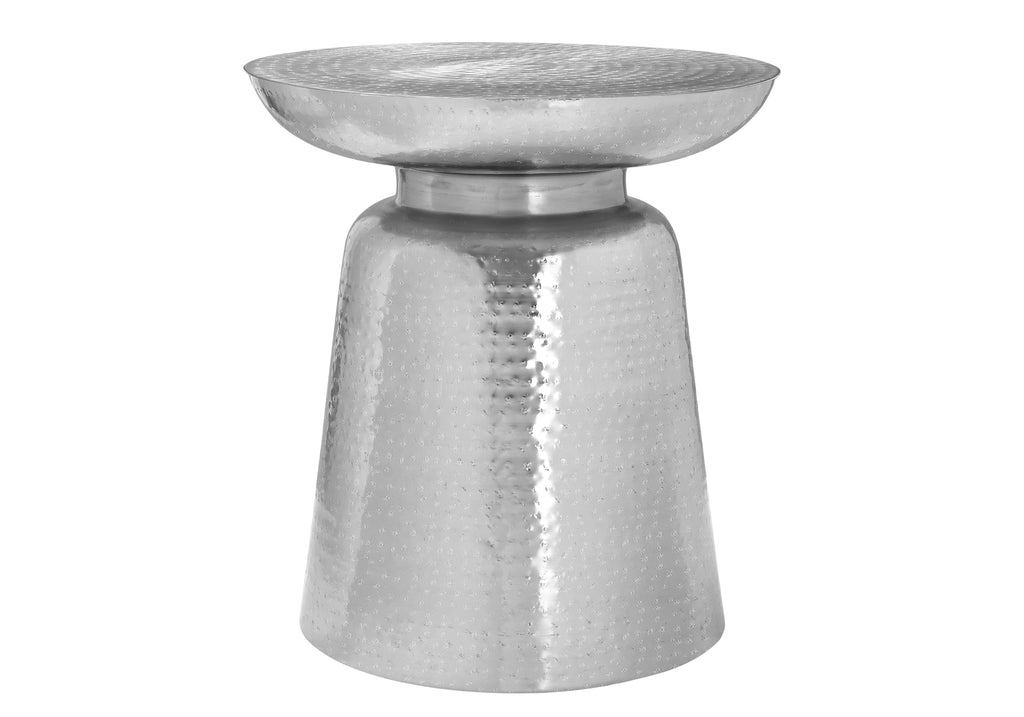 ACCENT TABLE - 22""H / CHROME IRON METAL DRUM END