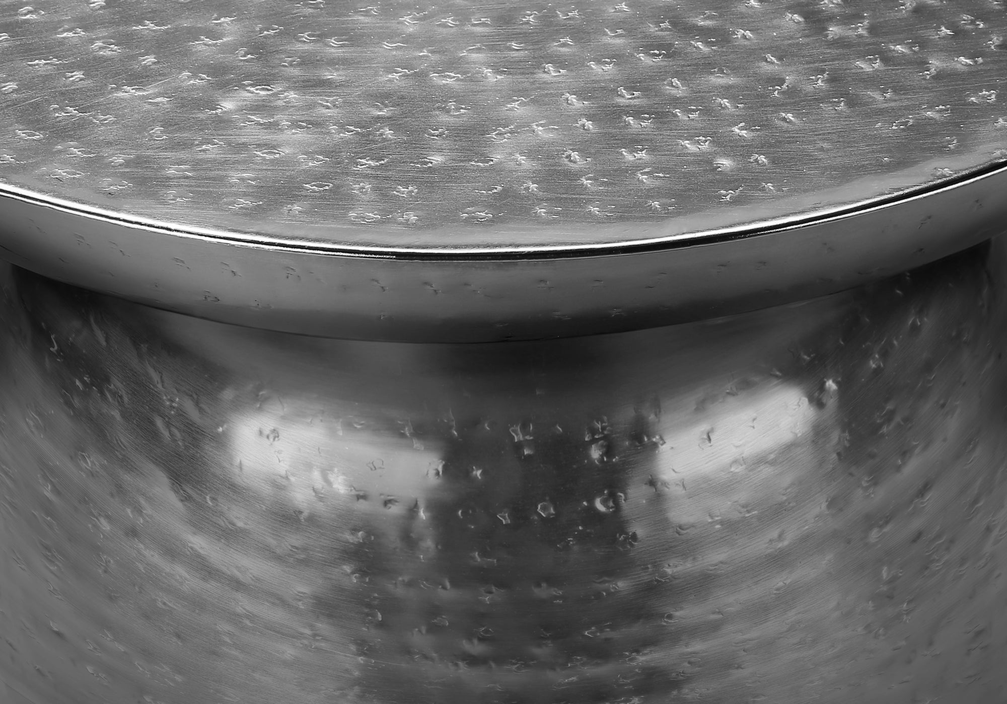 ACCENT TABLE - 22""H / CHROME IRON METAL DRUM END