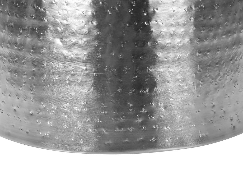 ACCENT TABLE - 22""H / CHROME IRON METAL DRUM END