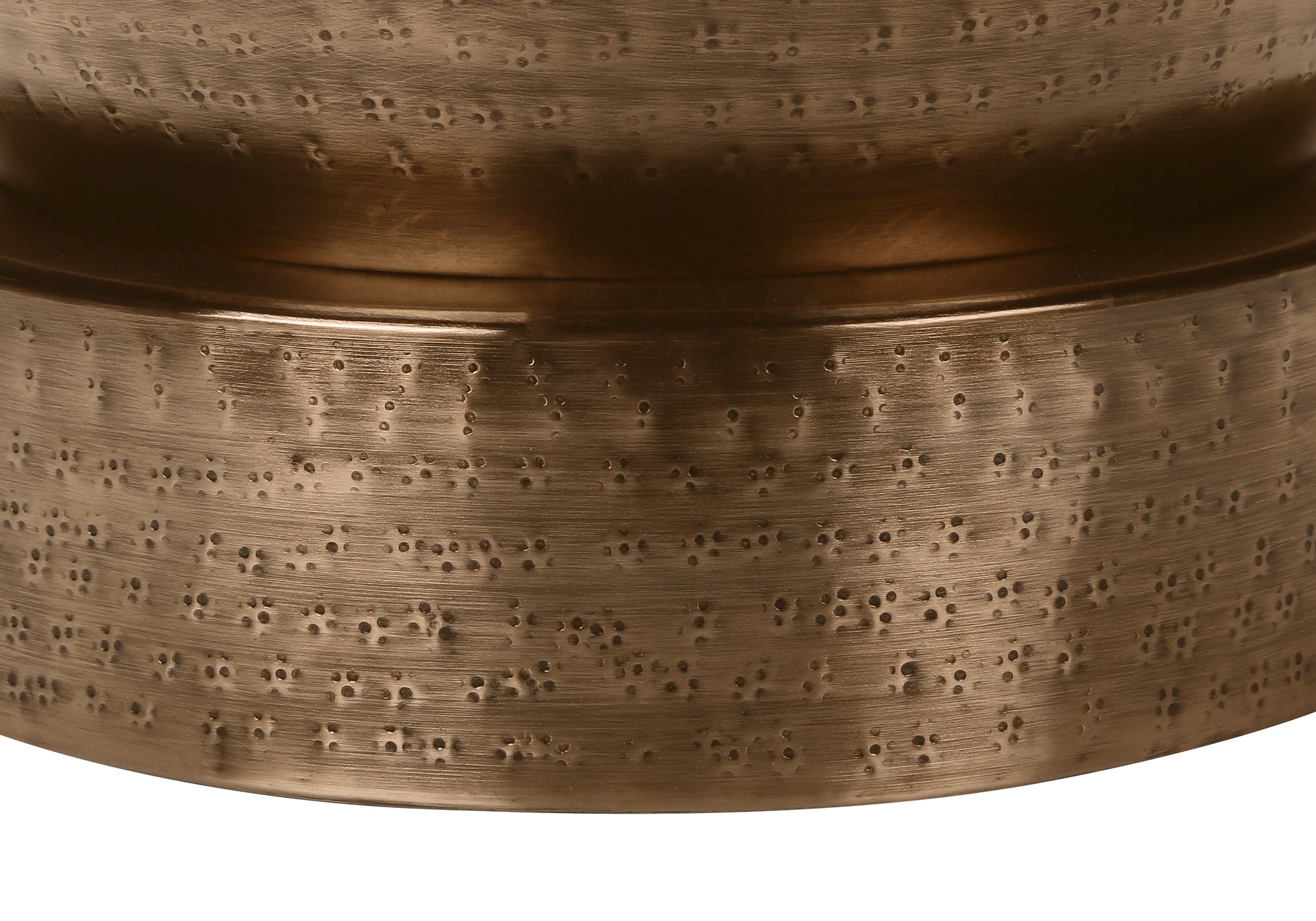 ACCENT TABLE - 22""H / ANTIQUE COPPER IRON METAL DRUM END