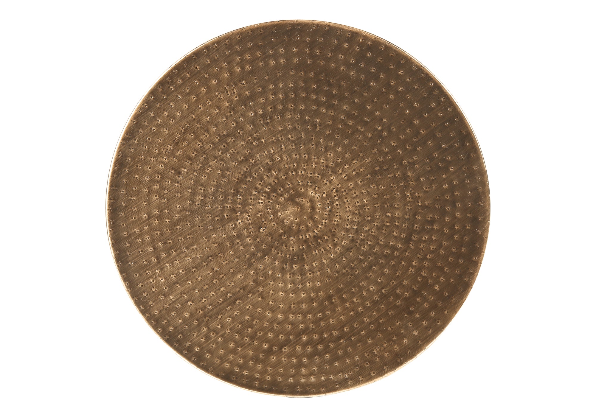 ACCENT TABLE - 22""H / ANTIQUE COPPER IRON METAL DRUM END