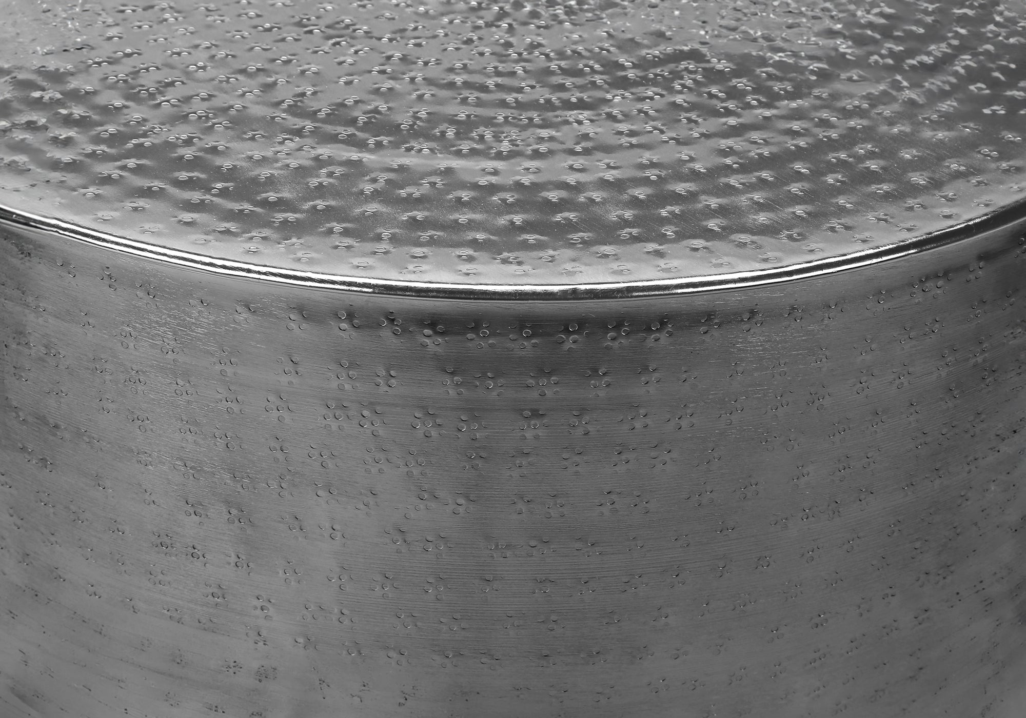 ACCENT TABLE - 22""H / CHROME IRON METAL DRUM END