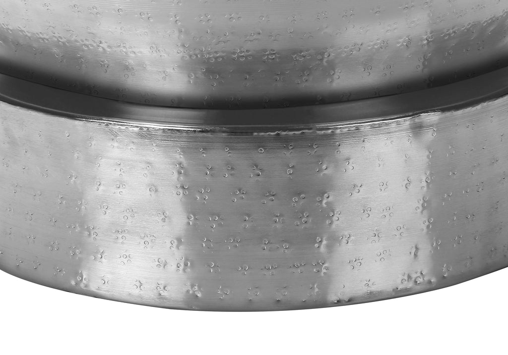 ACCENT TABLE - 22""H / CHROME IRON METAL DRUM END