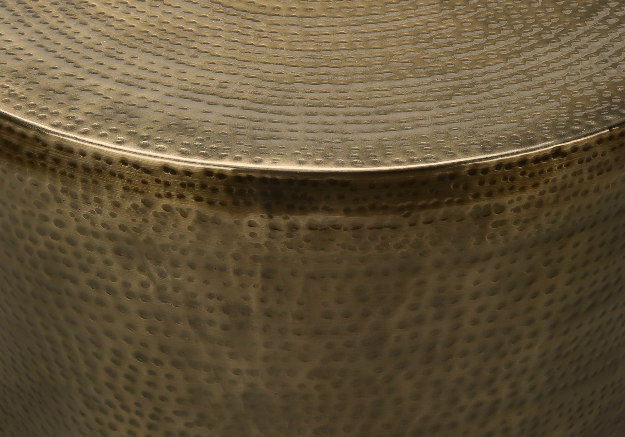 ACCENT TABLE - 22""H / GOLD IRON METAL DRUM END TABLE