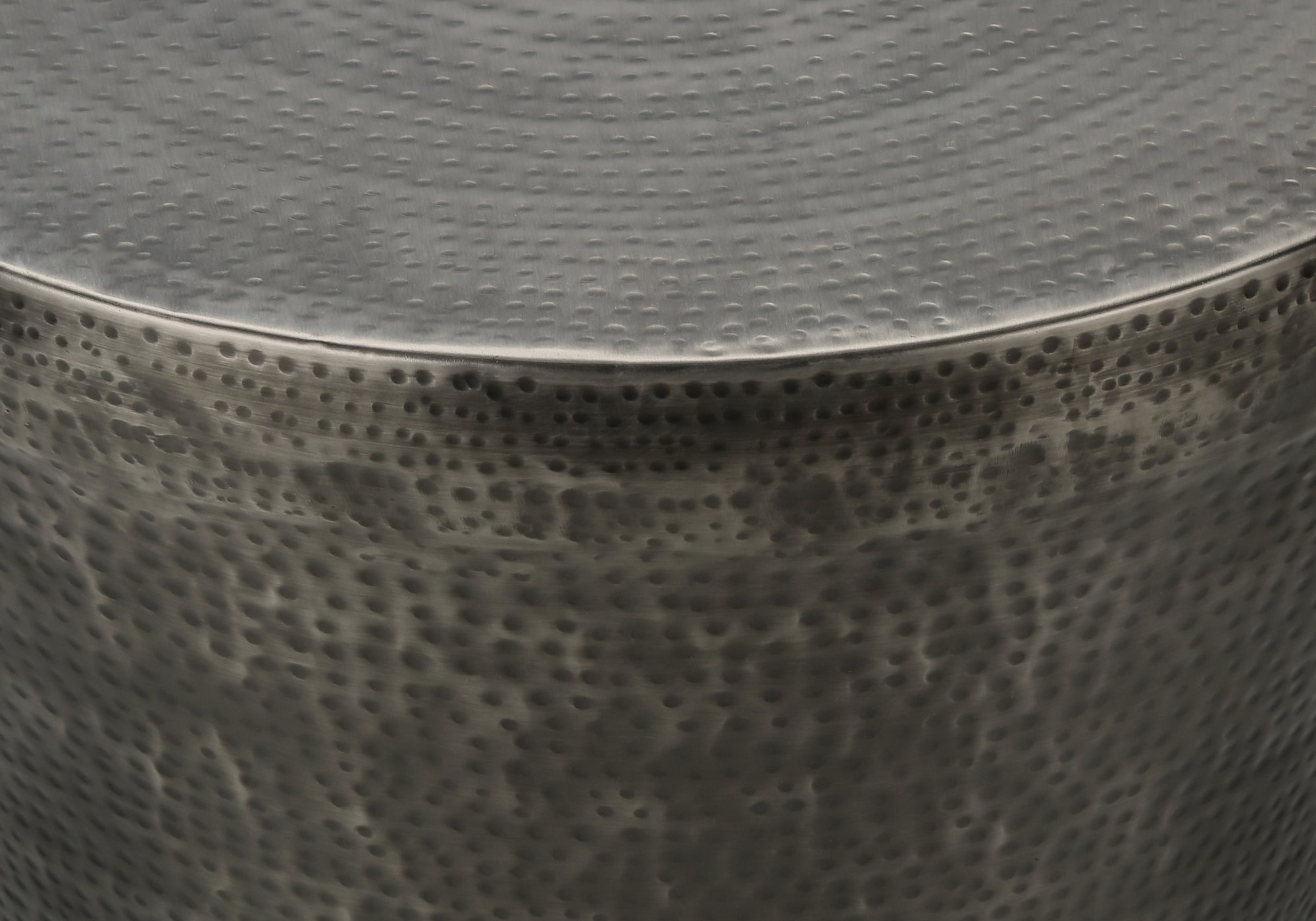 ACCENT TABLE - 22""H / SILVER GREY IRON METAL DRUM END