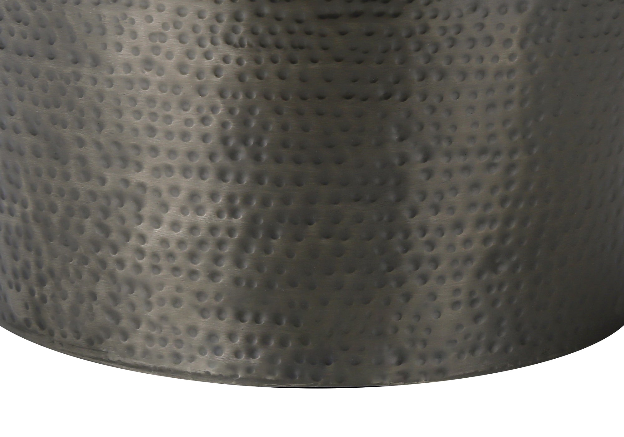 ACCENT TABLE - 22""H / SILVER GREY IRON METAL DRUM END