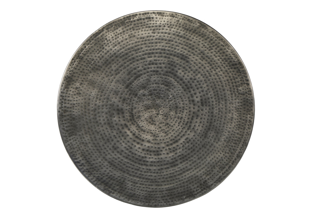 ACCENT TABLE - 22""H / SILVER GREY IRON METAL DRUM END