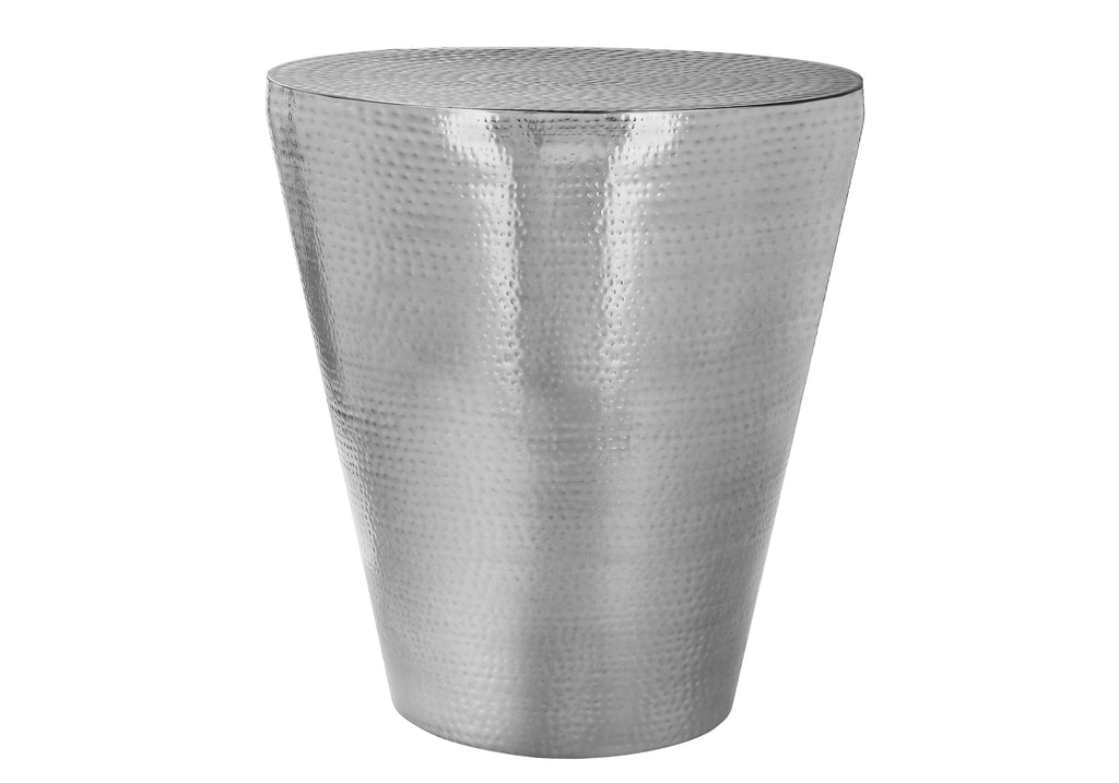 ACCENT TABLE - 22""H / CHROME IRON METAL DRUM END TABLE