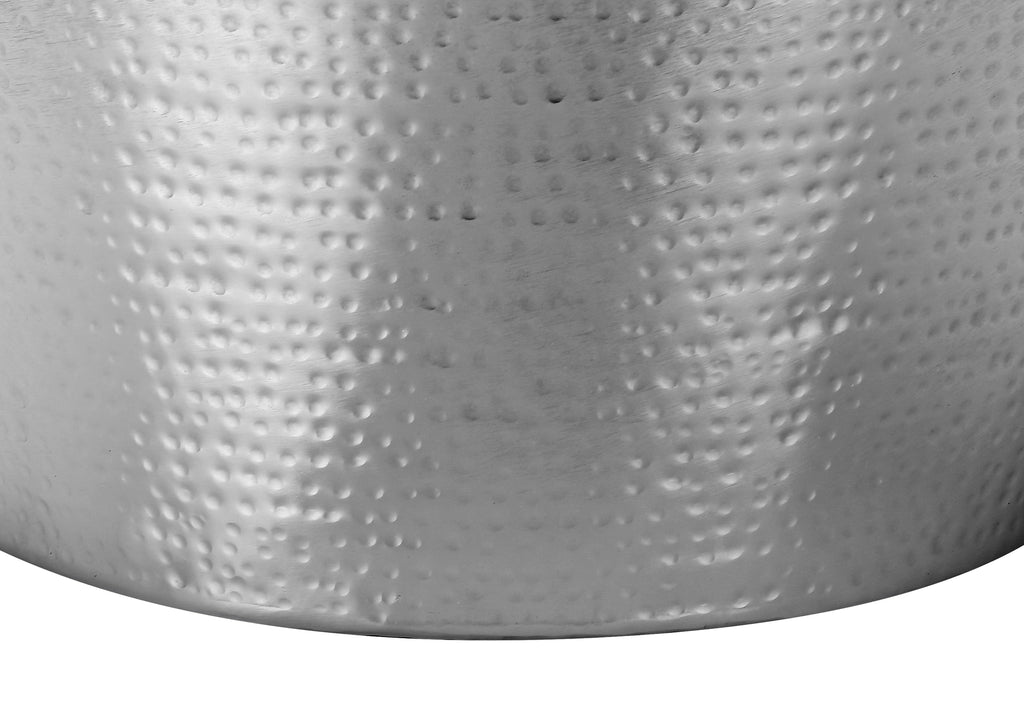 ACCENT TABLE - 22""H / CHROME IRON METAL DRUM END TABLE