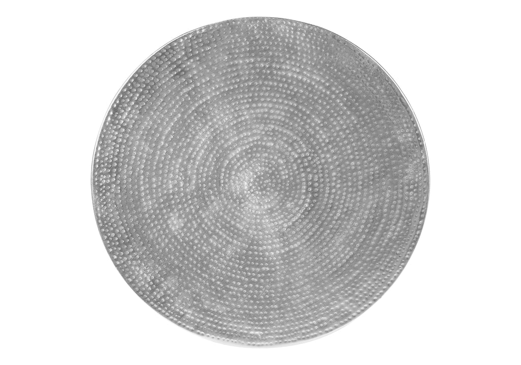 ACCENT TABLE - 22""H / CHROME IRON METAL DRUM END TABLE