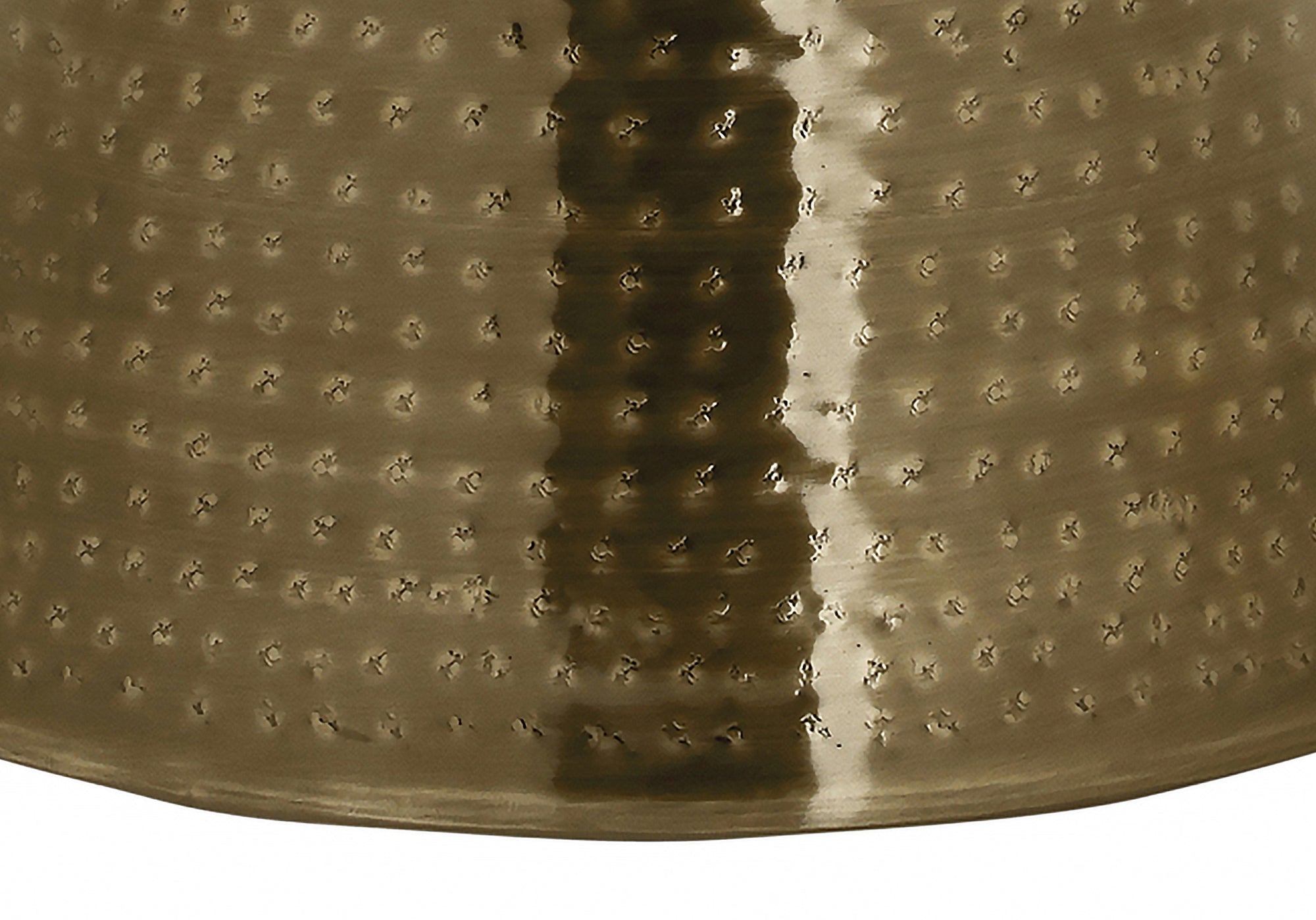 ACCENT TABLE - 22""H / GOLD IRON METAL DRUM END TABLE