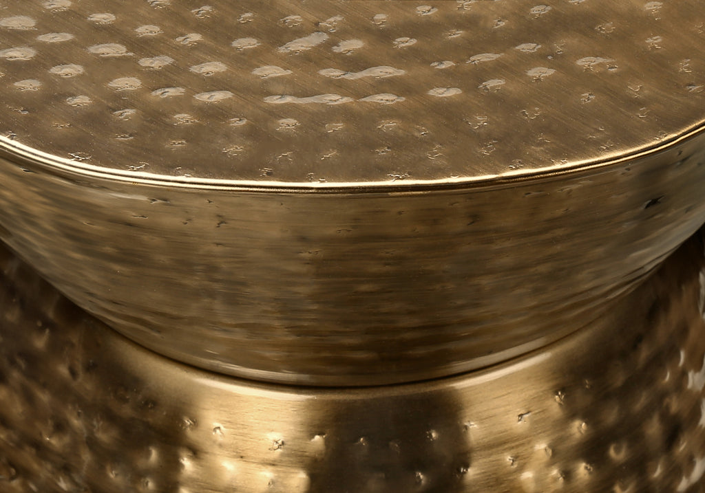 ACCENT TABLE - 22""H / COPPER IRON METAL DRUM END TABLE