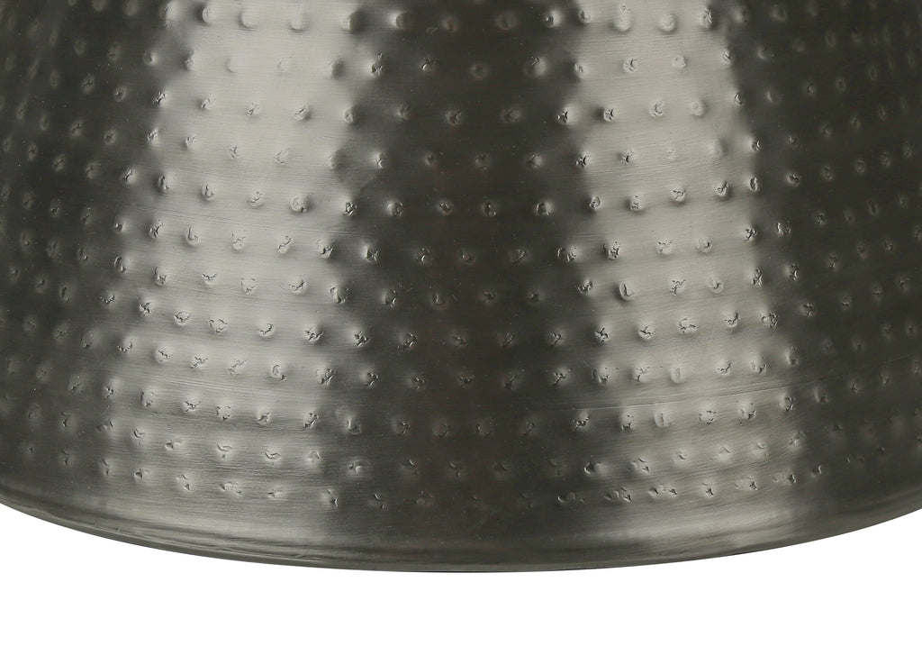 ACCENT TABLE - 22""H / SILVER GREY IRON METAL DRUM END