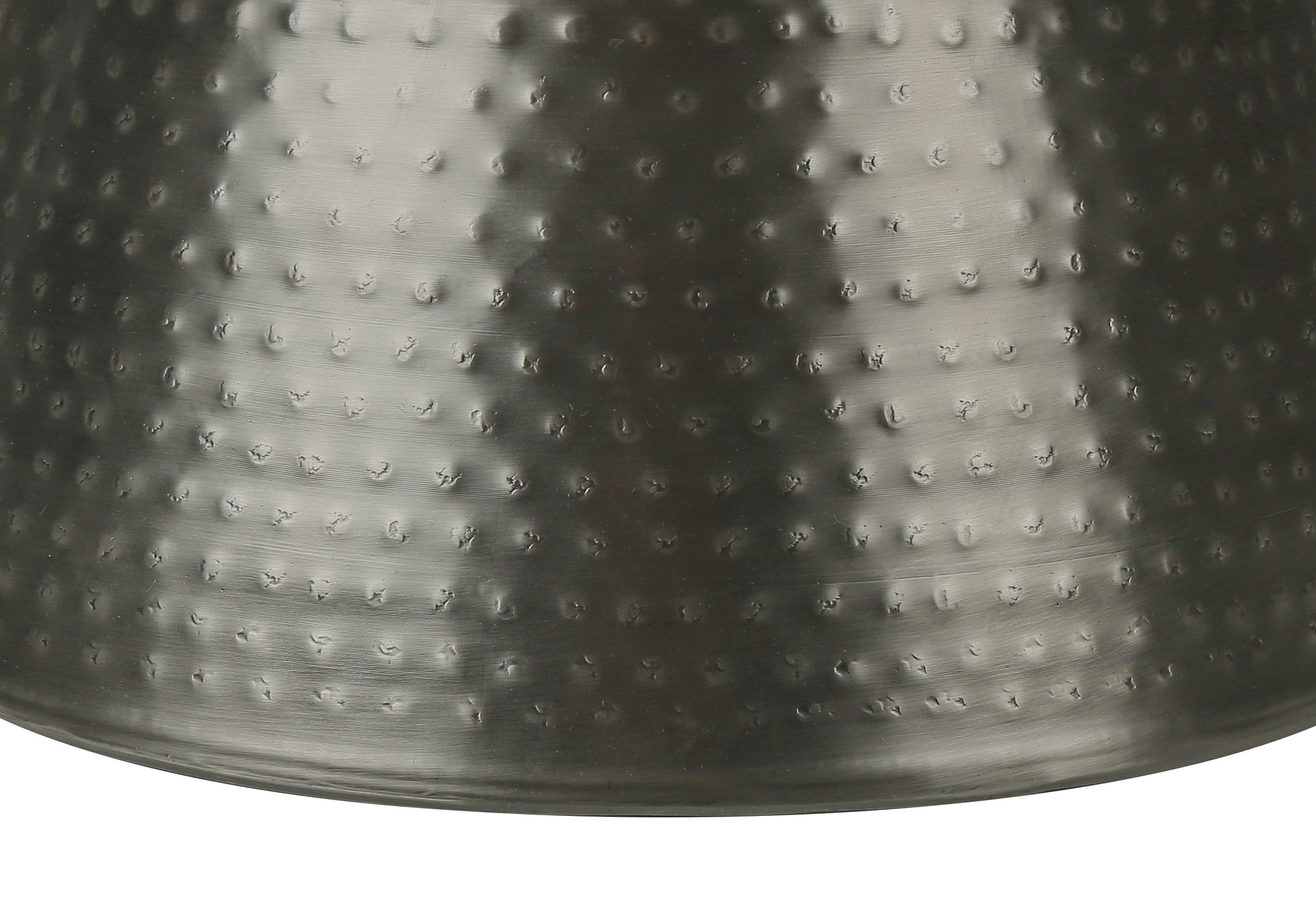 ACCENT TABLE - 22""H / SILVER GREY IRON METAL DRUM END