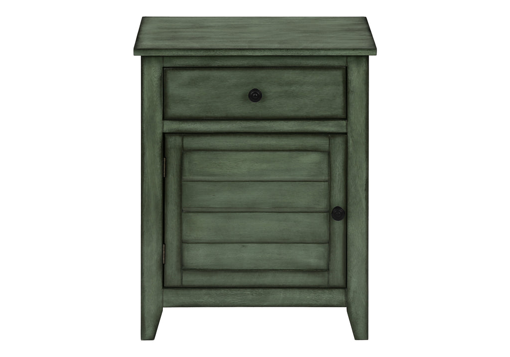 ACCENT TABLE - 25""H / ANTIQUE GREEN VENEER END TABLE