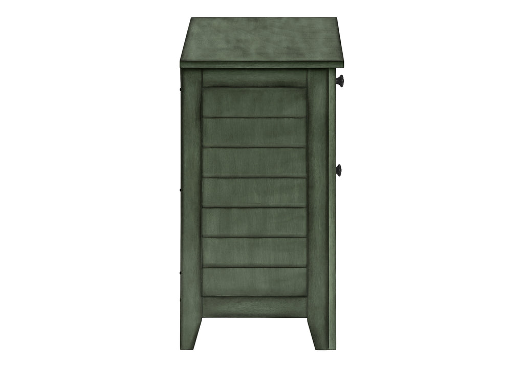 ACCENT TABLE - 25""H / ANTIQUE GREEN VENEER END TABLE