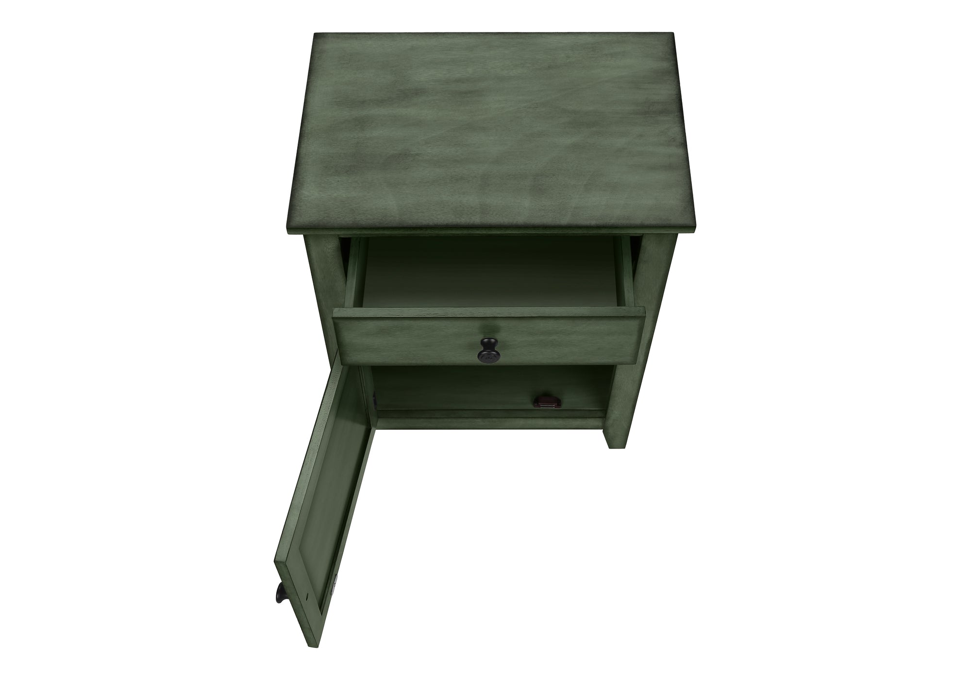 ACCENT TABLE - 25""H / ANTIQUE GREEN VENEER END TABLE