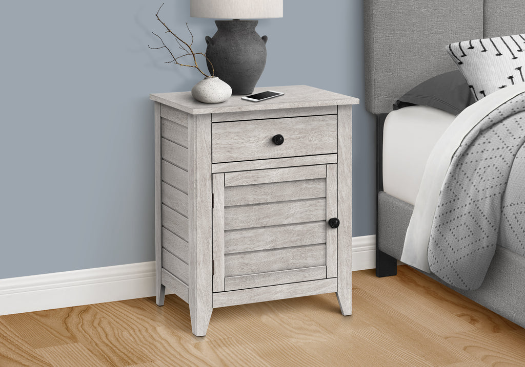 ACCENT TABLE - 25""H / WASHED GREY VENEER END TABLE