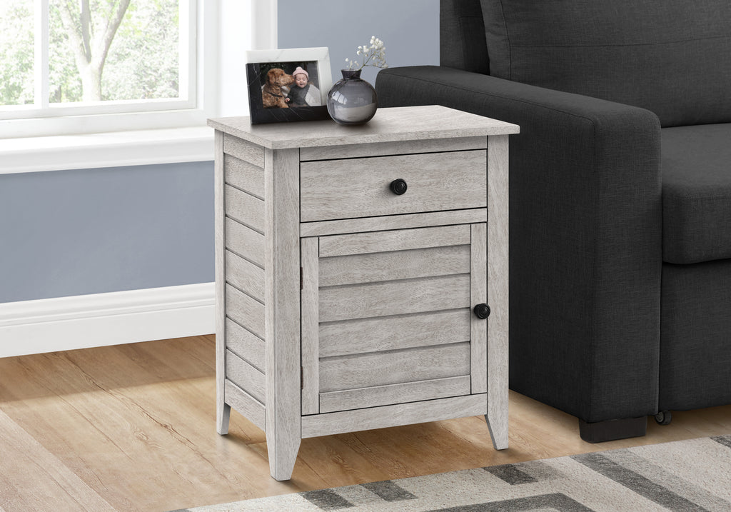 ACCENT TABLE - 25""H / WASHED GREY VENEER END TABLE