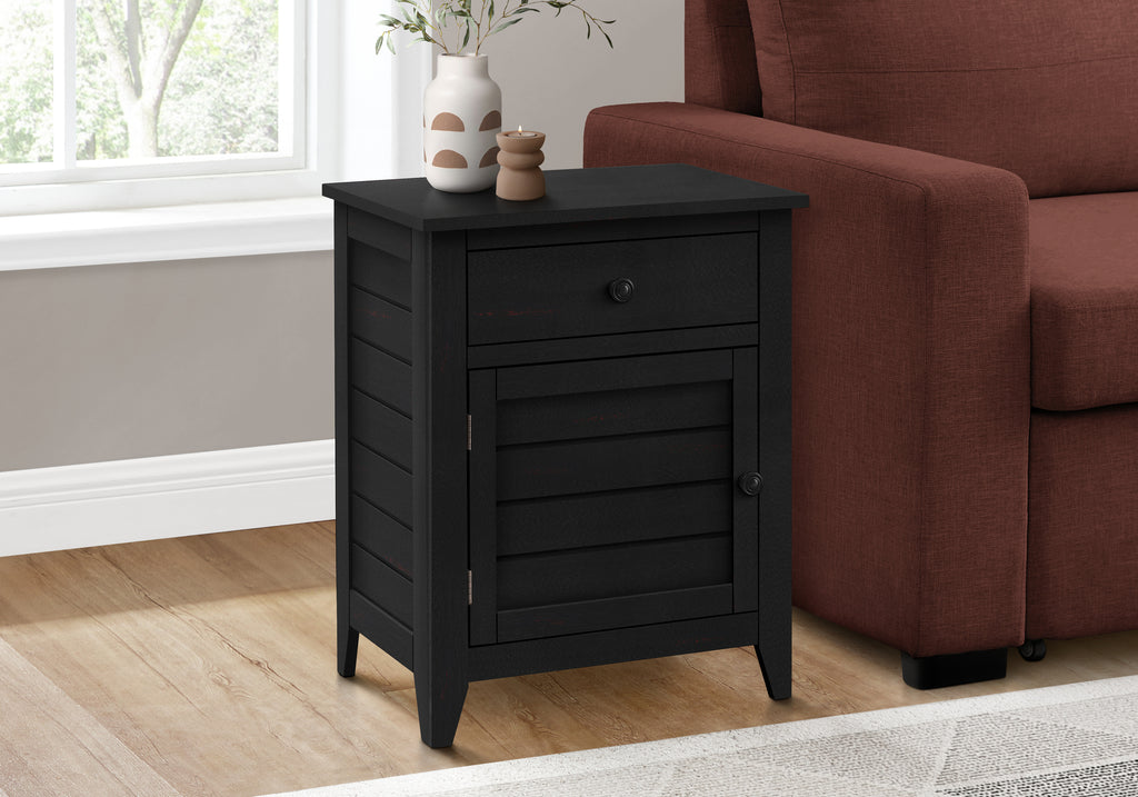 ACCENT TABLE - 25""H / BLACK VENEER END TABLE