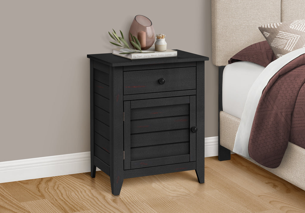 ACCENT TABLE - 25""H / BLACK VENEER END TABLE
