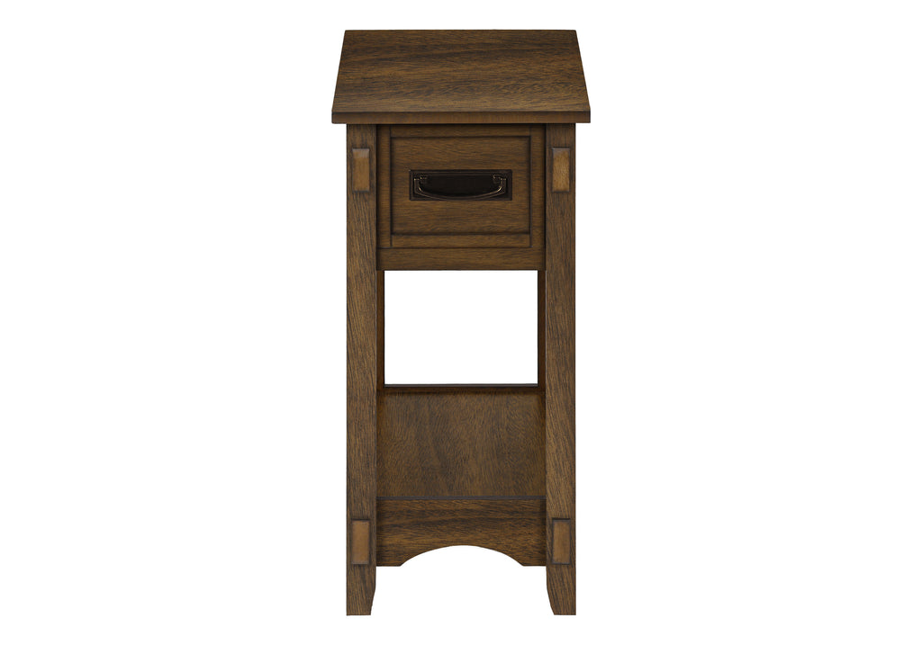 ACCENT TABLE - 24""H / BROWN WALNUT VENEER END TABLE