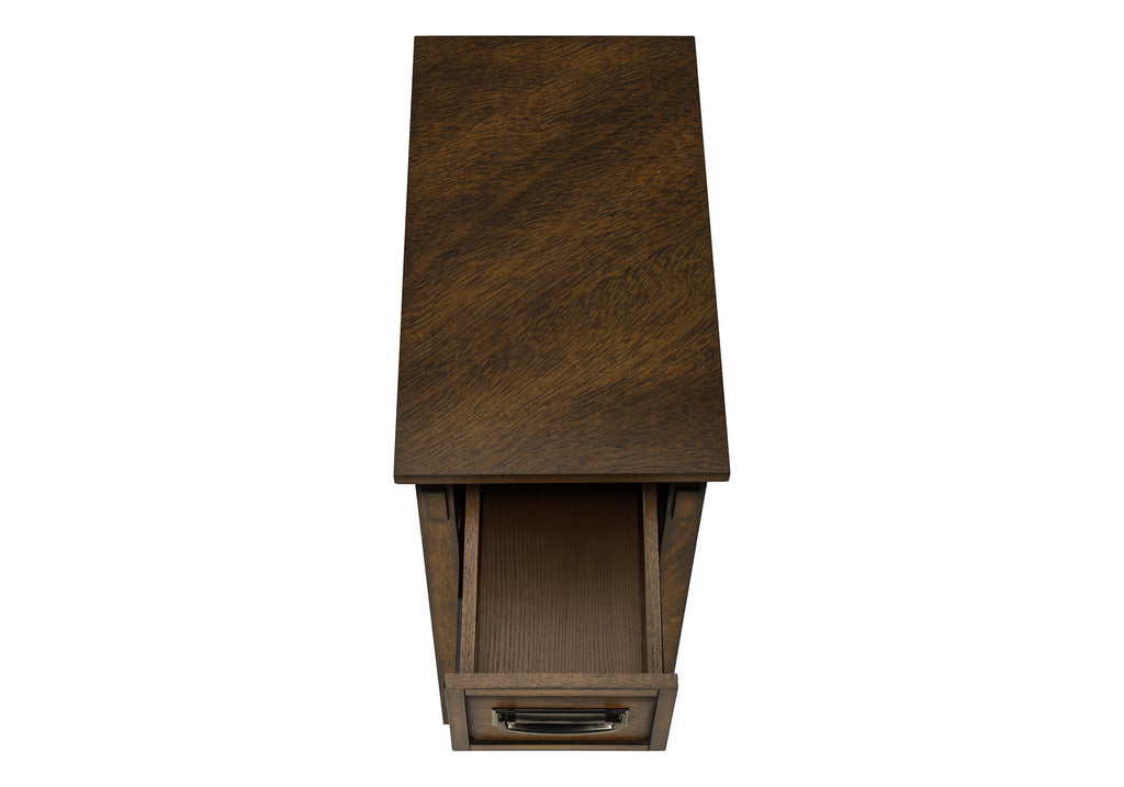 ACCENT TABLE - 24""H / BROWN WALNUT VENEER END TABLE