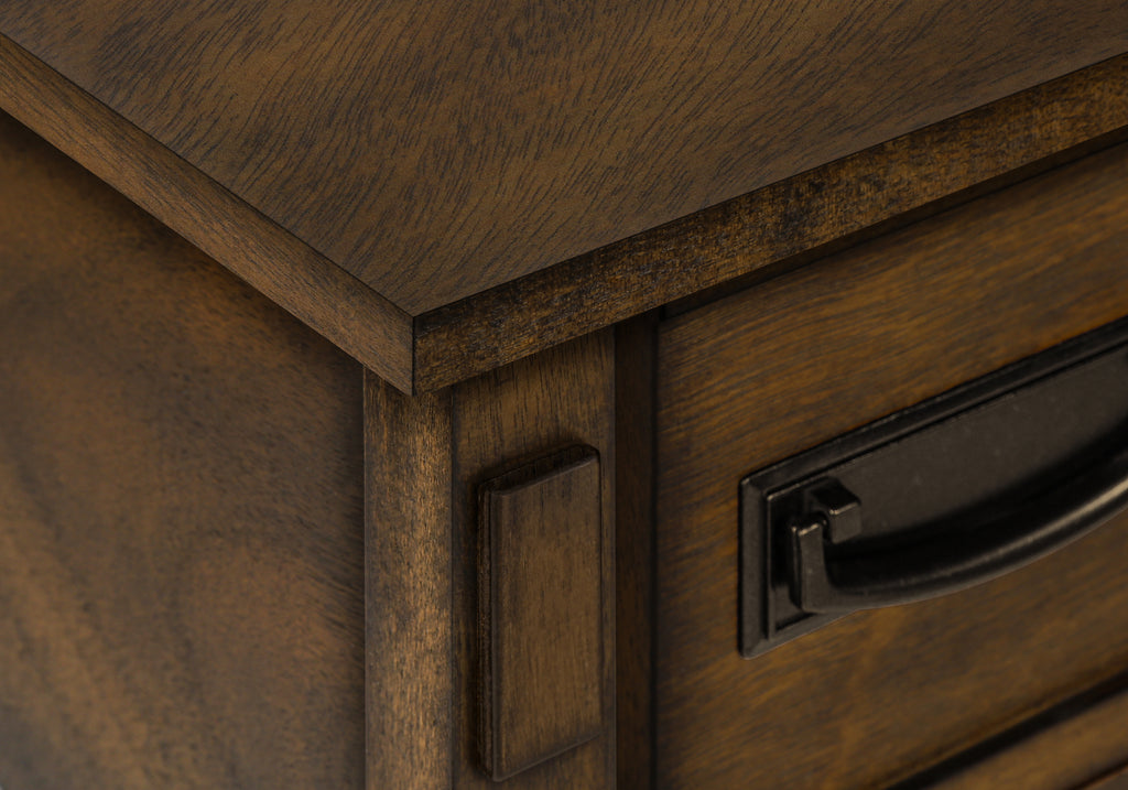 ACCENT TABLE - 24""H / BROWN WALNUT VENEER END TABLE