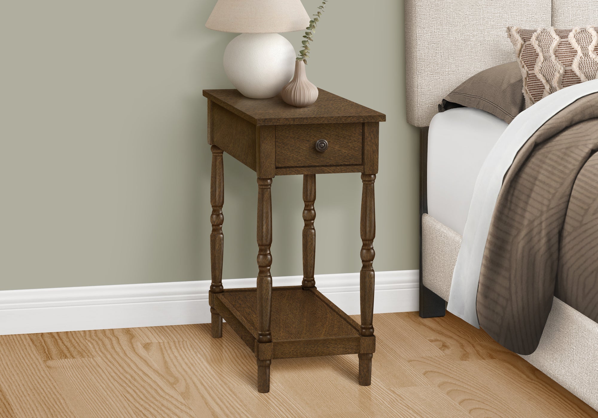 ACCENT TABLE - 24""H / ESPRESSO VENEER END TABLE
