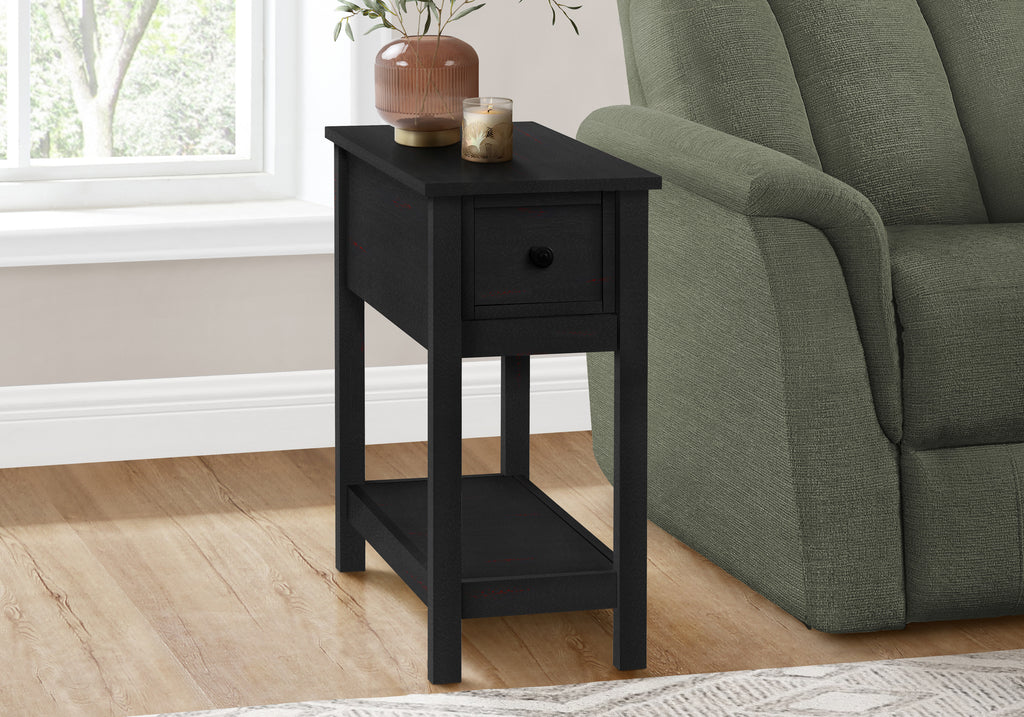 ACCENT TABLE - 24""H / BLACK VENEER END TABLE