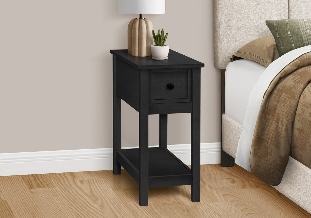 ACCENT TABLE - 24""H / BLACK VENEER END TABLE