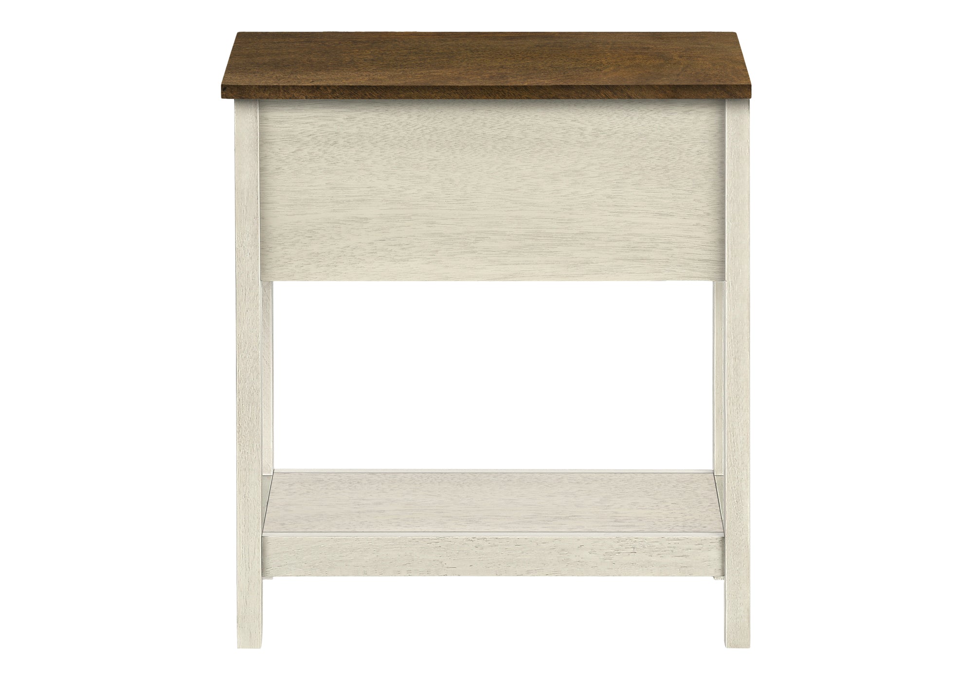 ACCENT TABLE - 24""H / ANTIQUE WHITE / ESPRESSO VENEER