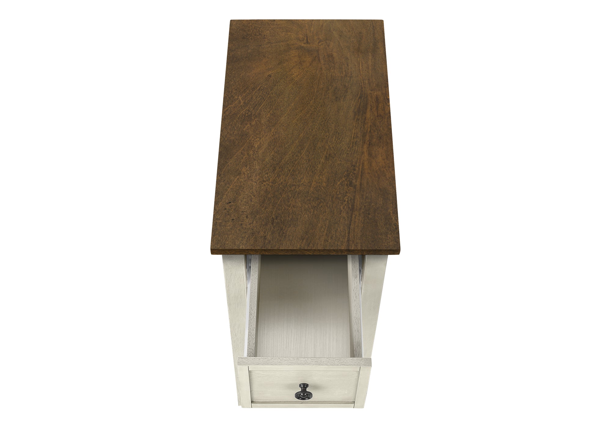 ACCENT TABLE - 24""H / ANTIQUE WHITE / ESPRESSO VENEER